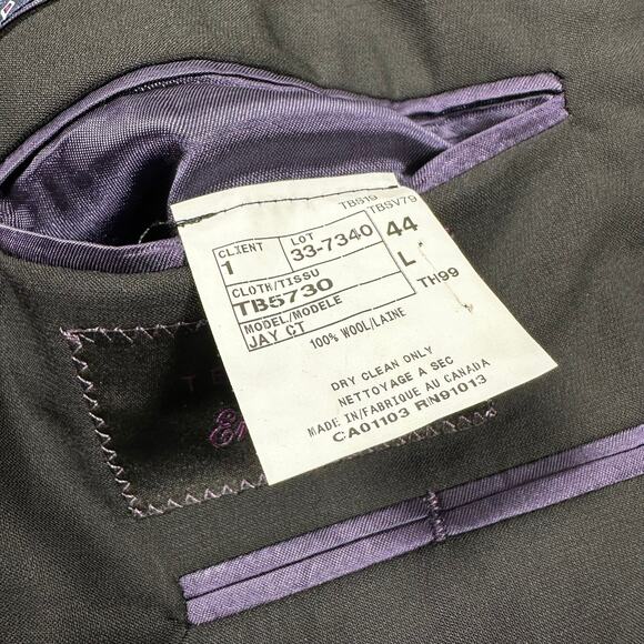 Ted Baker London NWOT Jay Trim Fit Men's 100% Wool Blazer Black Size 44L - Picture 4 of 6